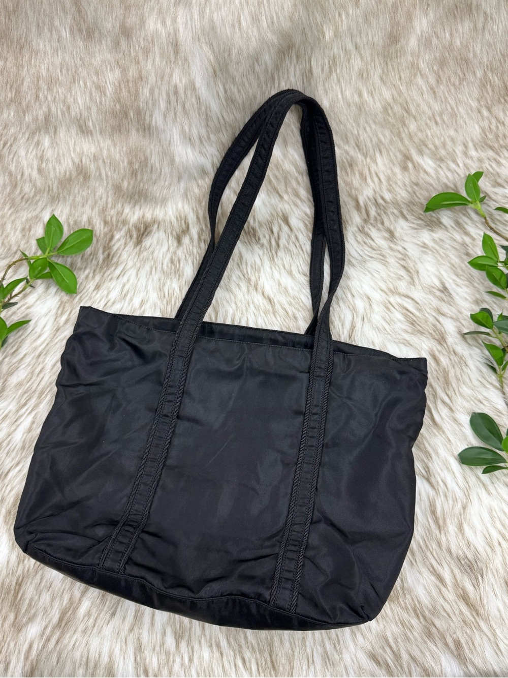 Prada Black Nylon Tote with Dual Shoulder Straps